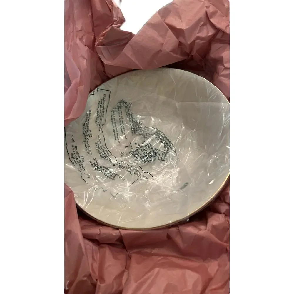 Vintage Lenox Bowl Footprints In the Sand Poem NEW IN BOX Embossed (B)